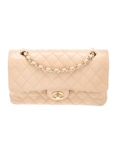 Chanel Shoulder BagFrom the 2012 Collection by Karl LagerfeldNeutralsGold-Tone HardwareChain-Link Shoulder StrapChain-Link Accents & Single Exterior PocketLeather LiningTurn-Lock & Flap Closures at FrontIncludes Box & Dust Bag Chanel Beige, Classic Flap Bag, Gold Chanel, Shopping Chanel, Classic Handbags, Stylish Shoulder Bag, Cow Boy, New Classic, Leather Chain