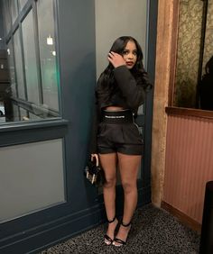 Skirt And Heels Outfit Classy, Leather Date Night Outfit, Mini Skirt Outfit Black Women Club, Cute Classy Birthday Outfits, Luncheon Outfits For Black Women, Dinner Dress Outfits Black Women, Lace Bra Outfit Black Women, Atlanta Club Outfit, Birthday Designer Outfits