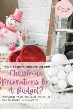 christmas decorations on a budget with a snowman and egg carton in the foreground