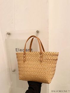 BagForLove - Woven Straw Beach Tote: Fashionably Spacious Shoulder Bag, Ideal for Summer Travel Product Description Color Khaki Strap Type Double Handle Bag Size Medium Pattern Type Plain Style Vacation Type Top Handle Bag Features Lightweight Closure Type No-closure Material Straw Size Chart INCH CM Bag Length Bag Width Bag Height Handle Height 13.8 inch 4.7 inch 7.9 inch 4.7 inch Bag Length Bag Width Bag Height Handle Height 35 cm 12 cm 20 cm 12 cm Details Pictures Similar Products h2 { text-align: center; } /* æ¢è¡ */ li{ white-space: normal; word-break: break-all; word-wrap: break-word; } .red-box { width: 100%; display: flex; flex-direction: row; flex-wrap: wrap; justify-content: center; } .red-box > div { width: 190px; height: 250px; margin: 10px; } .red-box > div > a > img { width