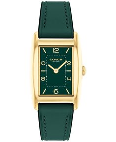 in stock Classic Adjustable Watches With Polished Finish, Classic Green Watch With Leather Strap, Green Watch With Leather Strap For Formal Occasions, Green Leather Strap Watch For Formal Occasions, Formal Green Watch With Leather Strap, Classic Green Leather Watch Accessories, Classic Green Leather Watch Band, Classic Coach Watch For Formal Occasions, Luxury Green Watch With Leather Strap