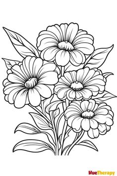 a bouquet of flowers coloring page