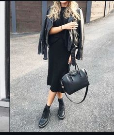 Doc Martens Outfit, Boho Mode, Edgy Chic, فستان سهرة, Looks Black, Black Women Fashion, Edgy Outfits, Doc Martens, Looks Style