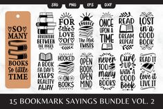 bookmarks sayings bundle vol 2 - svg, dxf and png