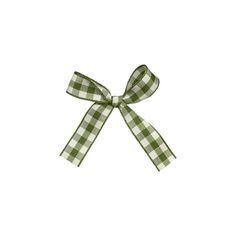 a green and white checkered bow on a white background