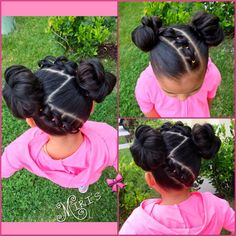 Ride Da' Wave #SpaceBuns w/a twist Follow @Iconic-Love❣️ Race Hairstyles, Mixed Race Hairstyles, Fishtail Braid, Princess Hairstyles, Girls Braids