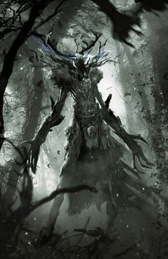 an image of a creepy creature in the woods