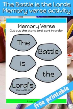 the battle is the lord's memory verse activity for kids to learn how to use it