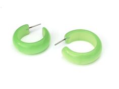 Lime Green Hoop Earrings | Green Hoops | vintage lucite moonglow simple hoop earrings Trendy Small Hoop Green Earrings, Trendy Small Hoop Earrings In Green, Trendy Green Small Hoop Earrings, Green Hoop Earrings, Simple Hoop Earrings, Plastic Earrings, Celadon Green, Surgical Steel Earrings, Green Jewelry