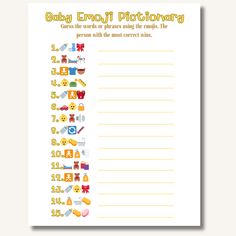 the baby emojt printable game is shown