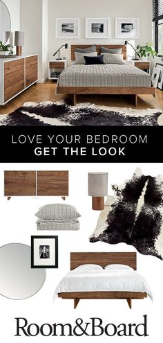 the bedroom is clean and ready to be used for decorating with black and white accents