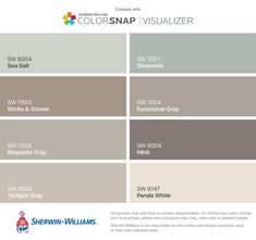 the color scheme for colorsnap visualizer, which includes neutrals and green