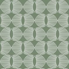 a green and white abstract pattern with wavy lines on the side, as well as an oval