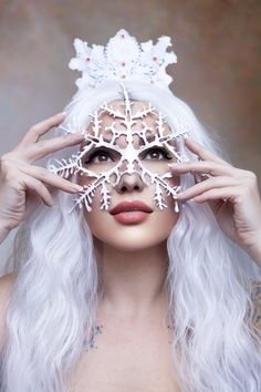 Mask Ball, Mask Venetian, Winter Fairy, Costume Masks, Leather Mask, Cool Masks, Blue Ice, Masks Art, Winter Party