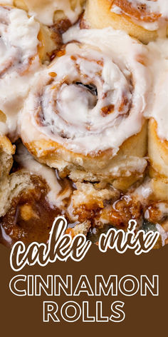 closeup of a gooey cinnamon roll in a pan Cake Mix Flavors, Cinnamon Roll French Toast Casserole, Cake Mix Cinnamon Rolls, Homemade Cinnamon Rolls Easy, Glazed Cake, Gooey Cinnamon Rolls, Family Breakfast Recipes, Cinnamon Bun Recipe, Cinnamon Filling