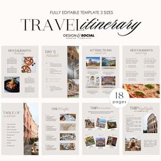 the travel brochure is designed to look like it has many pictures on it