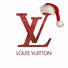 the louis vuitton logo with a santa hat on it