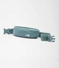 the north face fanny bag in teal green