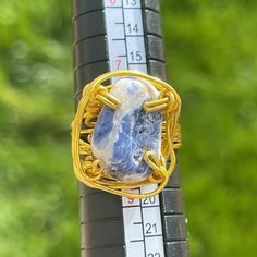 This is a gorgeous and adjustable handcrafted genuine Sodalite gemstone ring from California 🥰💕 The rings are adjustable, but this ring starts at a size 8.5 <3 These gemstones are sourced from a brilliant wholesale artist, Lorena Espinoza, based out of the San Diego County area. Southern California is geologically abundant in ways many people might never expect! I encourage everyone to be discerning with where they purchase pretty rocks, but wish to emphasize that these crystals are from our l Bohemian Adjustable Crystal Ring For Gifts, Bohemian Adjustable Crystal Ring Gift, Bohemian Adjustable Crystal Ring As Gift, Unique Adjustable Rings With Natural Stones, Handmade Adjustable Blue Crystal Ring, Unique Adjustable Crystal Healing Ring, Adjustable Spiritual Crystal Ring Gift, Handmade Artisan Adjustable Rings, Handmade Artisan Crystal Ring