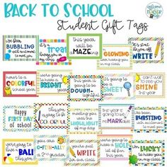 back to school student gift tags with the words back to school written on each one