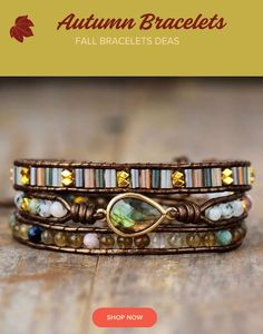 Elegant wrap bracelet with layers of gemstones and metallic beads, featuring a labradorite  teardrop stone centerpiece. A beautiful accessory to elevate your autumn look. Discover more Fall Bracelet ideas and shop now Adjustable Multi-strand Spiritual Wrap Bracelet, Bohemian Adjustable Wrap Bracelet With Gemstone Beads, Adjustable Multi-strand Wrap Bracelet With 108 Beads, Spiritual Adjustable Hand Wrapped Bracelet, Earthy Adjustable Hand Wrapped Bracelet, Adjustable Earthy Hand Wrapped Bracelet, Adjustable Wrap Bracelet With 108 Beads For Healing, Adjustable Natural Stone Wrap Bracelet For Festivals, Bohemian Wrap Bracelet For Layering