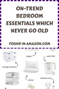 the bed room essentials which never go old found in amazon's on - trend bedroom