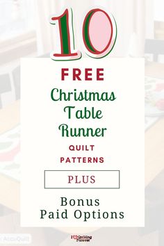 Festive Finds: Free & Paid Christmas Table Runner Quilt Patterns for Every Budget Free Quilting Patterns For Table Runners, Christmas Table Runners Diy, Christmas Table Runner Quilt Patterns, Christmas Table Runners Patterns Free, Table Runner Quilt Patterns, Christmas Table Runner Quilt, Holiday Quilt Patterns, Christmas Table Runners