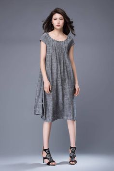 Gray linen tunic dress mini Linen Women's Summer Dress | Etsy Casual Gray A-line Midi Dress, Casual Gray Midi Dress For Spring, Gray Casual Dress With Relaxed Fit, Casual Gray Relaxed Fit Dress, Gray Relaxed Fit Casual Dress, Casual Cotton Maternity Dress, Gray Summer Midi Dress For Daywear, Gray Midi Dress For Summer Daywear, Casual Gray Midi Dress