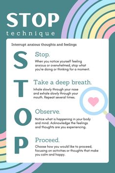 Discover the power of the STOP Technique to manage stress and enhance your focus. This simple yet effective method helps you pause, reflect, and respond thoughtfully in moments of overwhelm. Learn how to use the STOP Technique to regain control, reduce anxiety, and improve your decision-making. Perfect for anyone seeking practical strategies to manage stress and stay calm under pressure. Implement this technique to foster a more mindful and balanced approach to daily challenges Dbt Skills, Grounding Techniques, Emotional Regulation, Coping Strategies, Mental And Emotional Health, Coping Skills, Thoughts And Feelings