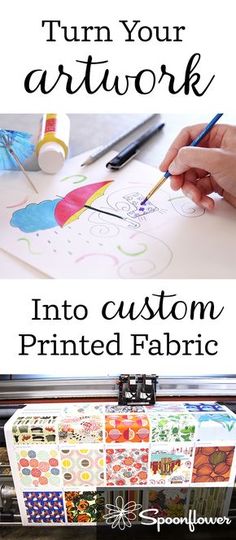 the instructions for how to turn your artwork into custom printed fabric