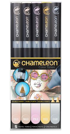 the chameleon makeup set includes four different shades and five different types of eyeliners