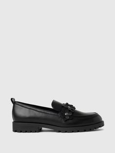 These loafters are made with a metallic vegan leather upper.  Rubber gripper sole.  For more fit and sizing info, check out our Size Guide. Metallic Loafers, Gap Kids, Size Guide, Vegan Leather, Gap, Leather Upper, Loafers, Leather, Black