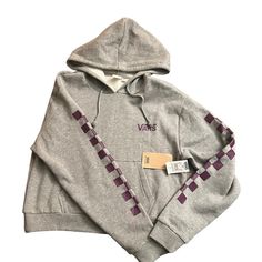 Nwt Brand New Women’s Xs Vans Hoodie Sweatshirt With Zipper Gray And Purple Hard To Find, Rare If You Have Any Questions, Please Ask. Smoke Free And Pet Free Home. Sweatshirt With Zipper, Vans Sweater, Vans Jacket, Purple Vans, Vans Hoodie, Vans Checkered, Womens Quilted Jacket, Womens Windbreaker, Vans Black