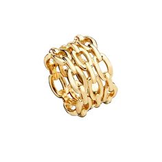 Triple chain link ring. Available in gold vermeil, rose vermeil and sterling silver. Sizes 4-8. Ring is custom and can take up to 4 weeks to ship. #jenniferzeuner #sterlingsilver #goldvermeil #rosevermeil #jewelry #finejewelry #14kgold #gold #sterlingsilver #necklaces #bracelets #earrings #exclusive #rosegold #yellowgold #anklets #personalizedjewelry #rings #monogram #monogrammed #engraved #engravedjewelry #engravedring Elegant Gold Oval Link Chain Ring, Timeless Gold Chain Ring Tarnish Resistant, Elegant Formal Chain Ring With Oval Link, Elegant Oval Link Chain Ring For Formal Occasions, Tarnish Resistant Gold Oval Link Chain Ring, Elegant Chain Ring With Chunky Link, Elegant Formal Oval Link Chain Ring, Luxury Gold Ring With Chain Detail, Formal Yellow Gold Oval Link Chain Ring