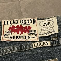 VTG 90s Lucky Brand Peanut Pant Lower Rise Denim Jeans Dungarees USA sz 6/28. Lucky You Pants, Lucky You Jeans, York Outfits, New York Outfits, Lucky Jeans, Lucky You, Lucky Brand Jeans, Christmas 2024, Baddie Outfits