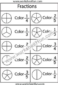 fraction worksheet with numbers and fractions on the same page, which includes