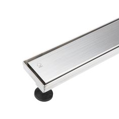 a stainless steel door handle on a white background