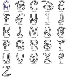 an alphabet with the letters and numbers written in cursive writing, including one letter