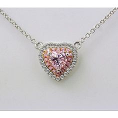 100% Brand New!!! 18k White Gold 1.88 Carat Pink Diamond Heart Double Halo Diamond Surrounded By 56 Micro Pave Diamonds Pendant 17 Inch Chain Necklace Metal: 18k White Gold Over 925 Sterling Silver Stones: High Quality Simulated Diamonds That Sparkle Glitter And Shine Like Real Diamonds 100% Guarantee High Quality 100% Lead And Nickel Free Will Not Tarnish Or Fade Engagement Anniversary Promise Wedding Graduation Vacation Mom Dad Christmas Gift Birthday Girlfriend Boyfriend Husband Wife Tiffany Pink Round Necklace For Valentine's Day, Fine Jewelry Pink Heart Charm, Valentine's Day Pink Sterling Silver Heart Necklace, Pink Diamond Necklace With Heart Charm, Pink Diamond Heart Cut Necklace, Pink Diamond Heart Charm Necklace, Fine Jewelry Heart Cut Pink Jewelry, Pink Sterling Silver Heart Cut Necklace, Pink Necklace With Diamond Accents Gift