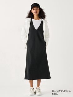 Brushed Jersey Jumper Skirt | UNIQLO US Uniqlo Outfit, Uniqlo Dress, Uniqlo Dresses, Jumper Skirt, Uniqlo Women, Tokyo Fashion, Styling Ideas, Helmut Lang, Uniqlo