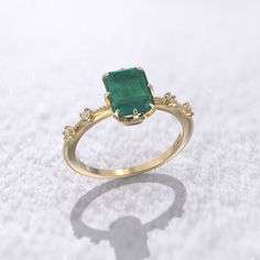 emerald engagement ring Colombian emerald lab-grown 2-carat emerald-cut 8.5x6.5mm knife-edge milgrain ring MORE INFORMATION ❥ The craft period is about 5-7 business days. ❥ Free shipping via DHL ❥ Available in a combination of 14K Rose Gold, 14K Yellow Gold, 14K White Gold ❥ Arrives in our box, ready for gift-giving (and proposing ) ❥ GioielliRings engagement ring : Gem Type- lab-grown Colombian emerald Weight-2 ct (approx) Size- 8.5x6.5mm Color- Green Clarity- Cut(Shape): Brilliant faceted tran Milgrain Ring, Colombian Emeralds, Emerald Engagement, 2 Carat, Emerald Engagement Ring, Emerald Cut, Gold Style, Druzy Ring, Emerald