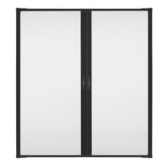 an open sliding glass door on a white background