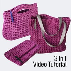 a pink bag and matching wristbands with the text 3 in 1 video tutor