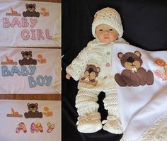 Baby Shower Christening Newborn Crochet by MagicalStrings on Etsy Teddy Bear Blanket, Newborn Crochet Photo Props, Blanket Cardigan, Personalised Teddy Bears, Bear Blanket, Bee Pollen, Take Home Outfit, Newborn Crochet, Perfect Baby Shower