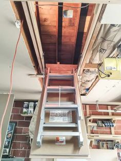 a ladder that is attached to the ceiling