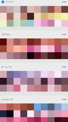 the color palettes are all different colors