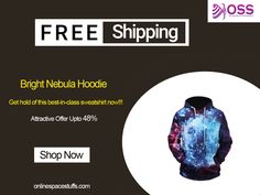 Get hold of this best-in-class sweatshirt now! Attractive Offer Upto 48% FREE Shipping Worldwide. GET Now: https://onlinespacestuffs.com/bright-nebula-hoodie/  #OSS #OnlineShop #Sweatshirt #hoodie Full Sleeves, Hip Hop Fashion