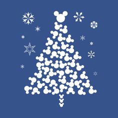 a mickey mouse christmas tree on a blue background