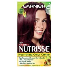 Garnier Nutrisse Darkest Berry Burgundy 362 Golden Brown Hair Color, Hair Color Streaks, Mahogany Brown, Hair Care Brands, Skin Allergies, Hair Fibers, Nourishing Hair