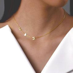 Give a truly meaningful gift this holiday season with our Custom Sideways Initial Necklace. Personalize it with up to 1 - 3 - 8 initials and symbols, making it a unique and thoughtful present. Crafted from 18K gold-plated sterling silver, this necklace features a sleek box chain and a modern sideways design. It's the perfect Christmas gift for moms, daughters, or any special woman in your life!   ✨ M A T E R I A L ✨  * Base Material: High Quality Solid 925 Sterling Silver * Finish: Sterling Silv Miami Accessories, Embroidery Pendant, Sideways Initial Necklace, Gold Initial Necklace, Letter Jewelry, Gift Bracelet, Box Chain Necklace, Initial Necklace Gold, Christmas Gift For Her